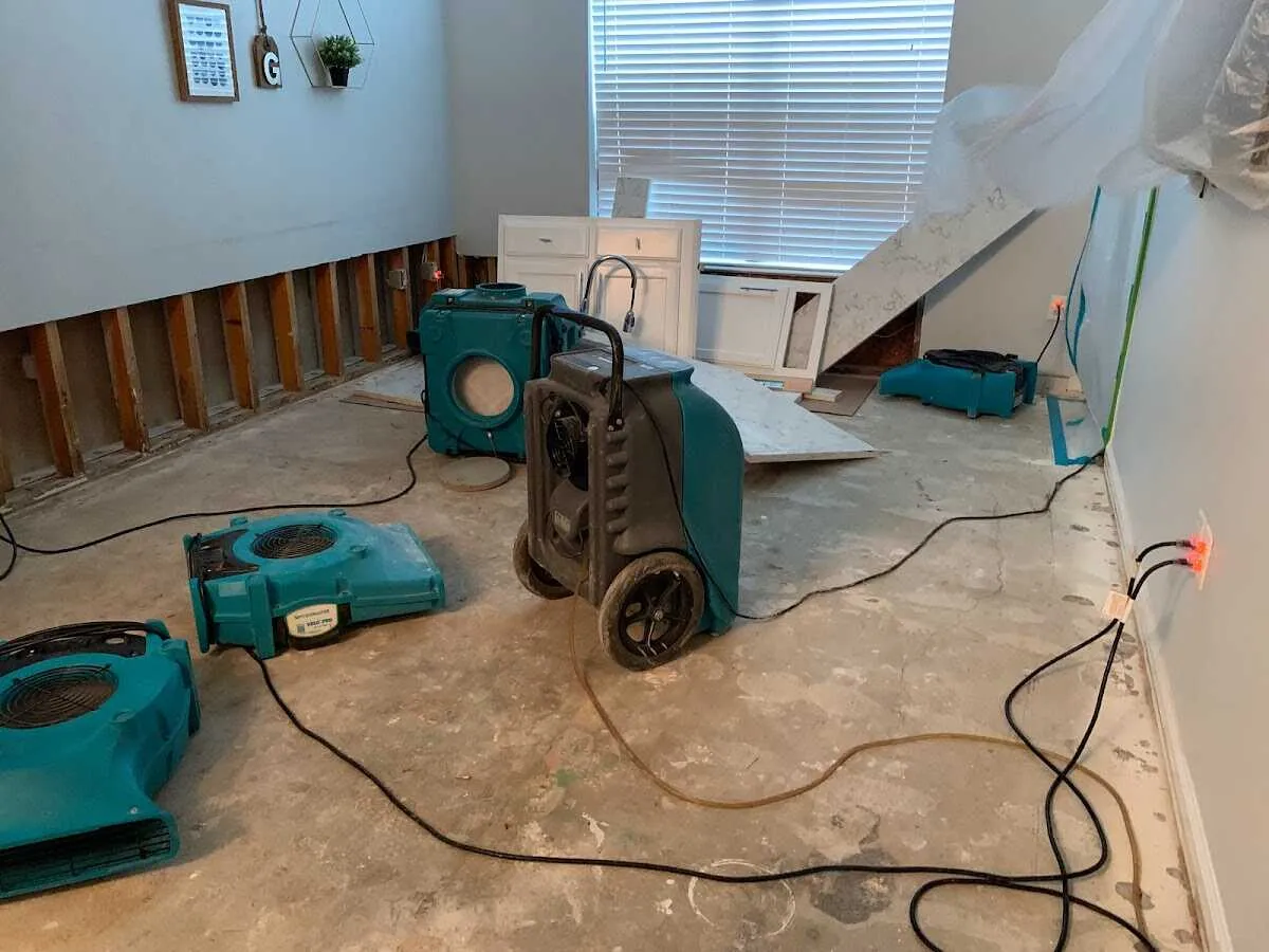 Dehumidifier in flood-cut room for Water Extraction & Removal in Mission